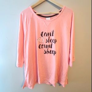 "Can't Sleep Count Sheep" Long Sleeve Pajamas Top